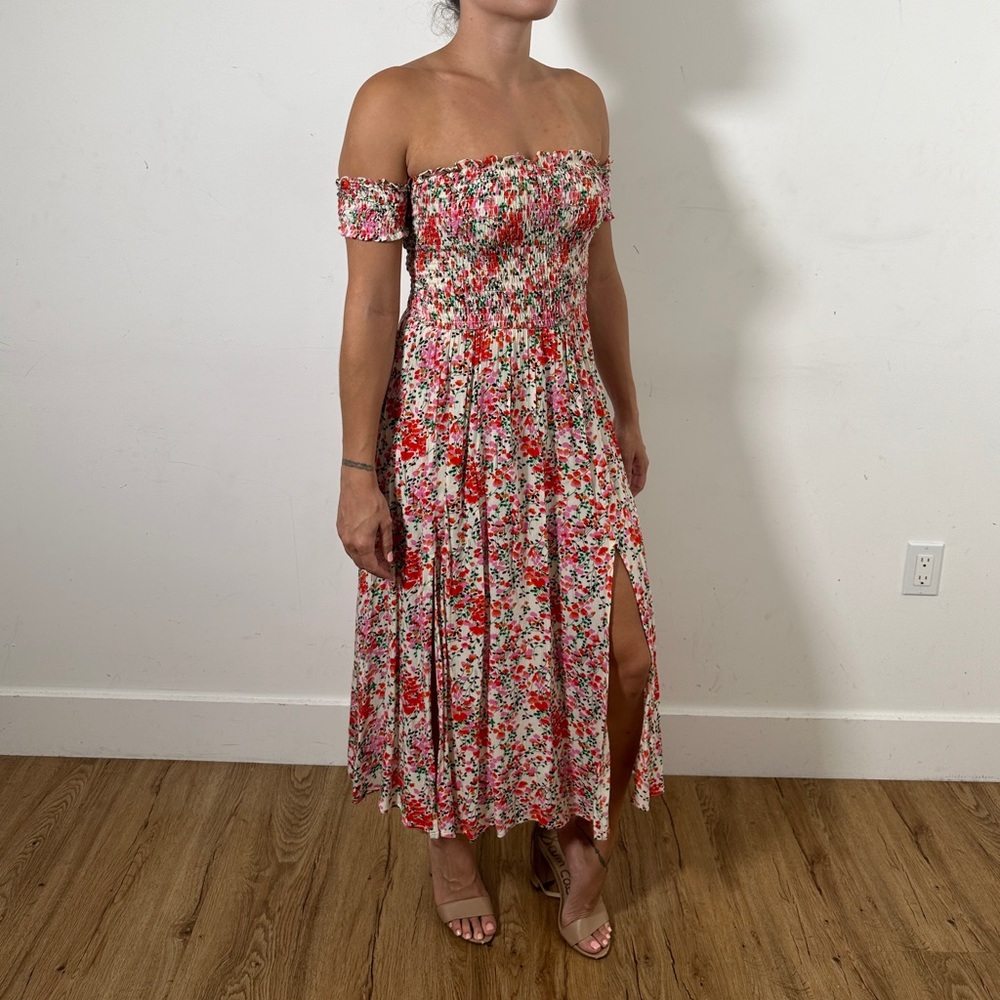 Floral Lulu’s strapless dress